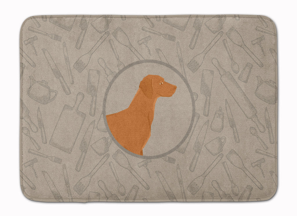 Vizsla In the Kitchen Memory Foam Kitchen Mat Machine Washable Anti-Fatigue Cushion Comfort Bath or Kitchen Rug
