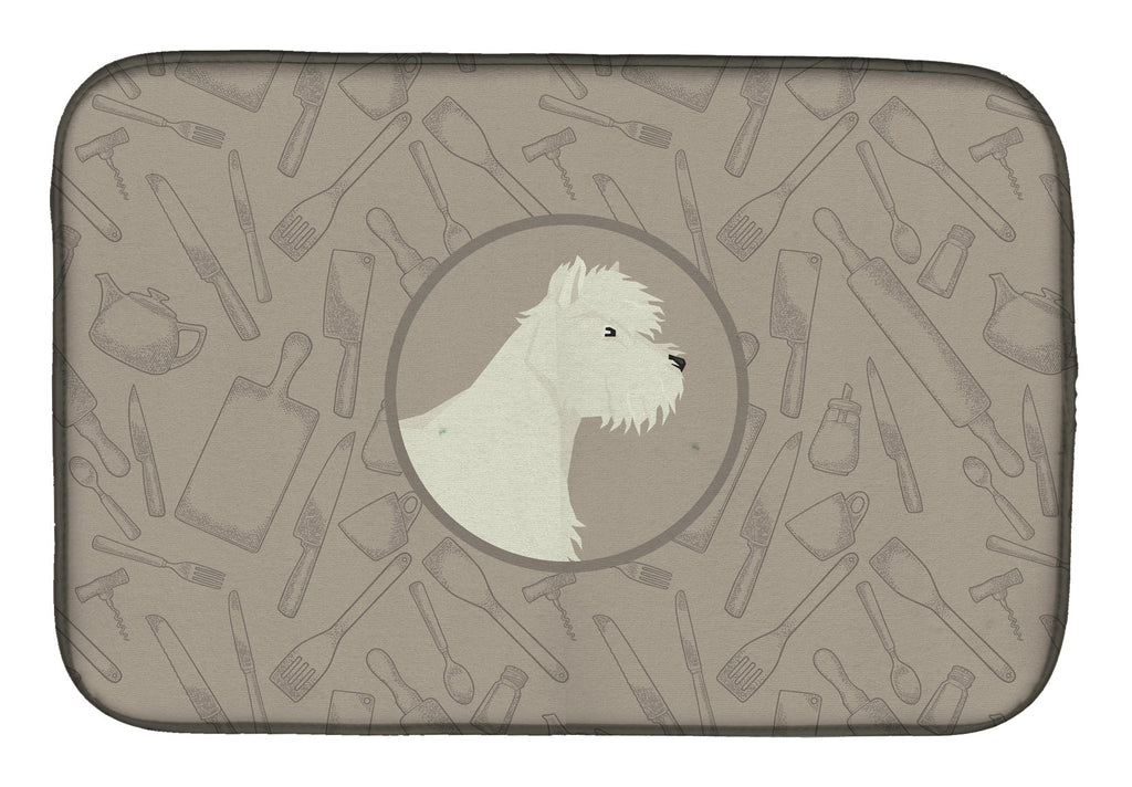 Westie In the Kitchen Dish Drying Mat Absorbent Dish Drying Mat Pad for Kitchen Counter Dish Drainer Mat for Countertop, 14 x 21", Multicolor