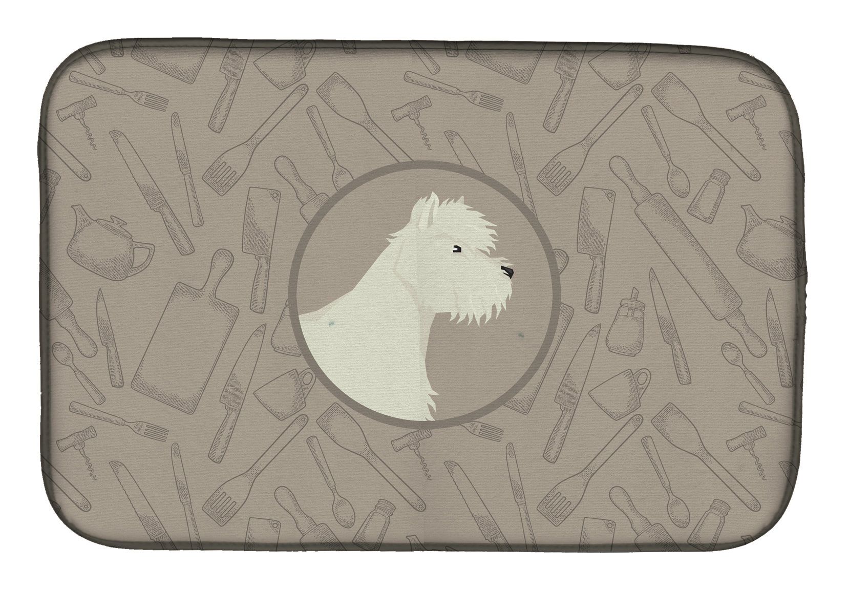 Westie In the Kitchen Dish Drying Mat Absorbent Dish Drying Mat Pad for Kitchen Counter Dish Drainer Mat for Countertop, 14 x 21", Multicolor