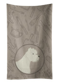 Westie In the Kitchen Kitchen Towel Velour Plush Front and Cotton Loop Back Machine Washable