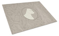 Westie In the Kitchen Cutting Board Tempered Glass Kitchen Cutting Surface, Heat Resistant Chopping, Non-Slip Feet, Food Prep & Serving