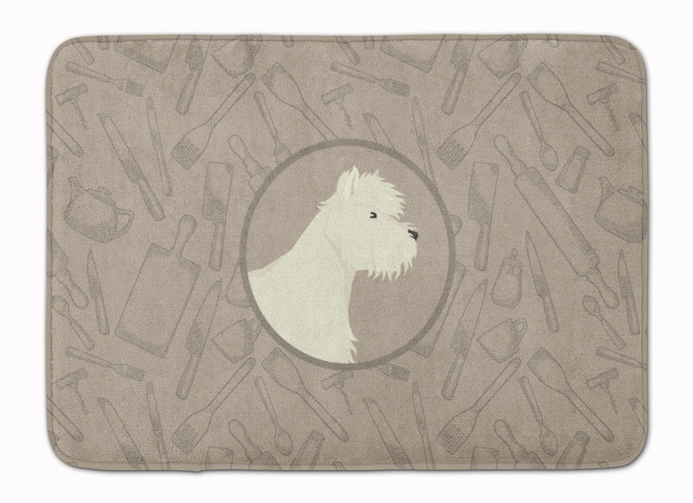 Westie In the Kitchen Memory Foam Kitchen Mat Machine Washable Anti-Fatigue Cushion Comfort Bath or Kitchen Rug