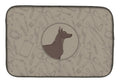 Mexican Hairless Dog Xolo In the Kitchen Dish Drying Mat Absorbent Dish Drying Mat Pad for Kitchen Counter Dish Drainer Mat for Countertop, 14 x 21", Multicolor