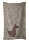 Mexican Hairless Dog Xolo In the Kitchen Kitchen Towel Velour Plush Front and Cotton Loop Back Machine Washable