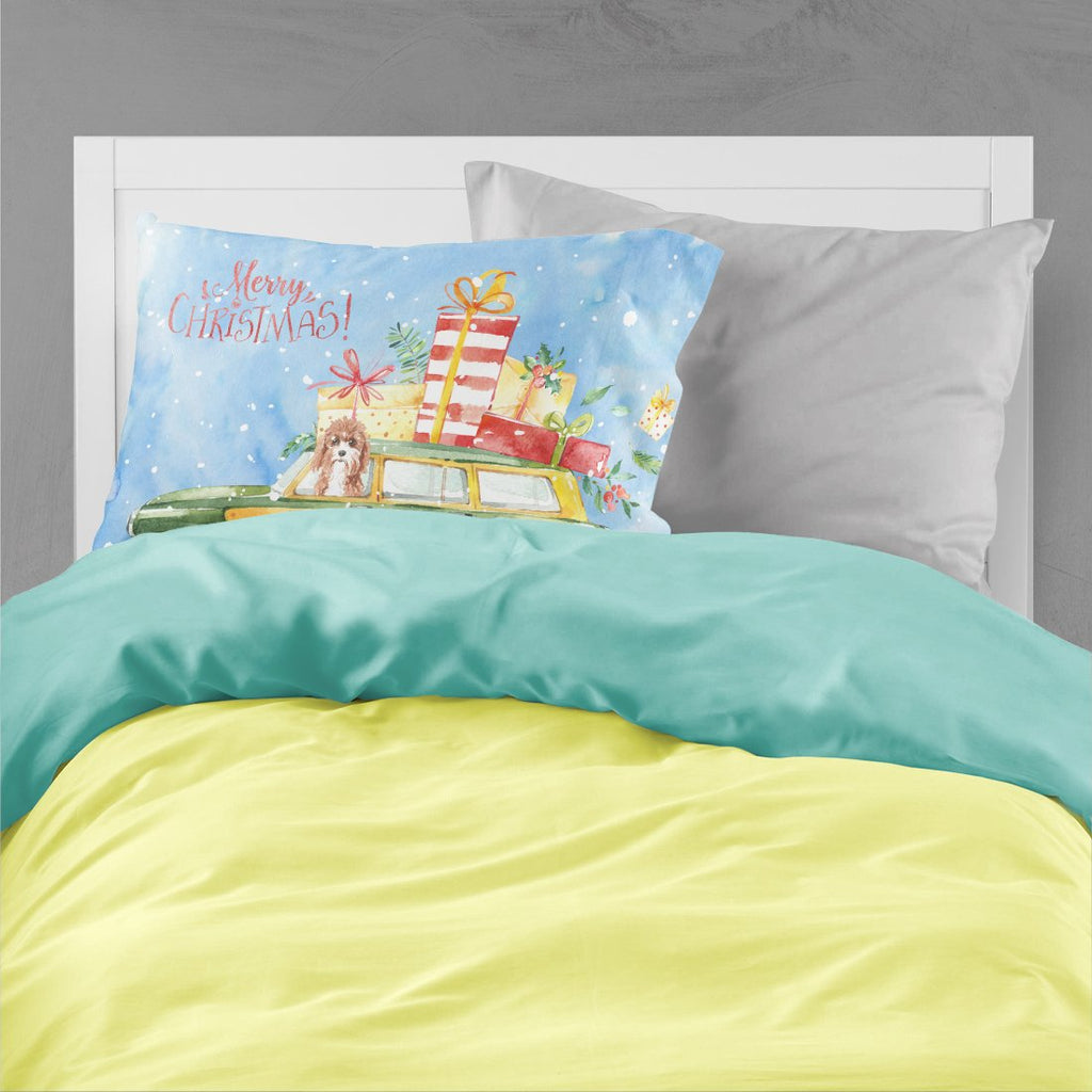 Merry Christmas Cavapoo Standard Pillowcase Lightweight Super Soft Easy Care Decorative Artwork Pillowcase, Standard
