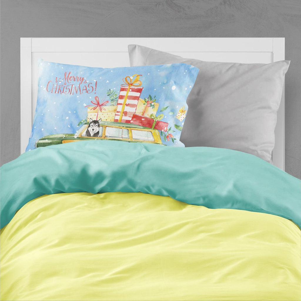 Merry Christmas Alaskan Malamute Standard Pillowcase Lightweight Super Soft Easy Care Decorative Artwork Pillowcase, Standard