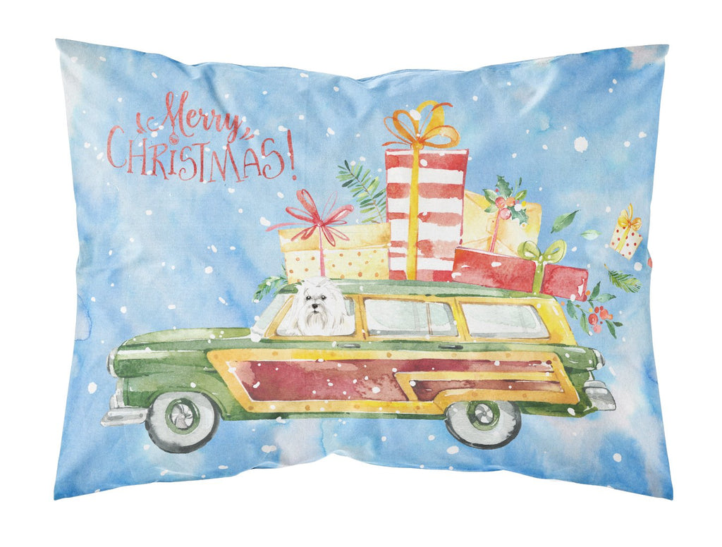 Merry Christmas Maltese Standard Pillowcase Lightweight Super Soft Easy Care Decorative Artwork Pillowcase, Standard