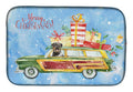 Merry Christmas Rottweiler Dish Drying Mat Absorbent Dish Drying Mat Pad for Kitchen Counter Dish Drainer Mat for Countertop, 14 x 21", Multicolor