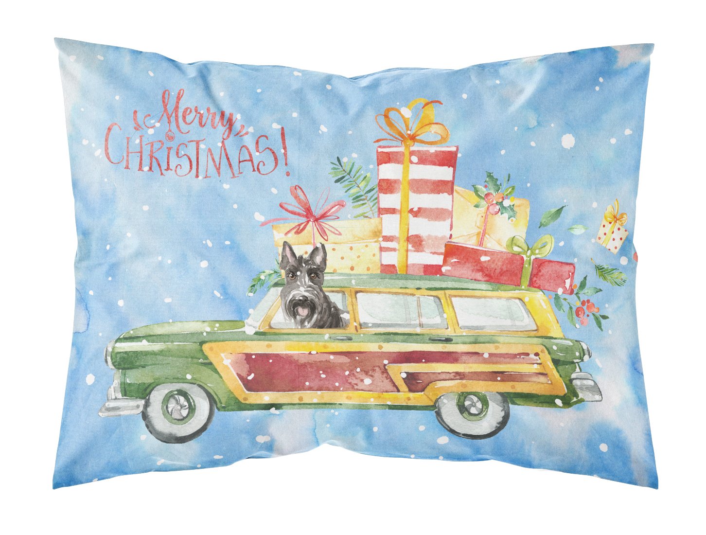 Merry Christmas Scottish Terrier Standard Pillowcase Lightweight Super Soft Easy Care Decorative Artwork Pillowcase, Standard