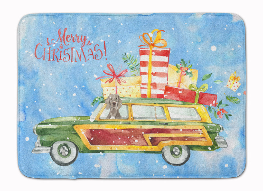 Merry Christmas Weimaraner Memory Foam Kitchen Mat Machine Washable Anti-Fatigue Cushion Comfort Bath or Kitchen Rug