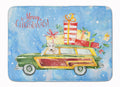 Merry Christmas Wheaten Terrier Memory Foam Kitchen Mat Machine Washable Anti-Fatigue Cushion Comfort Bath or Kitchen Rug