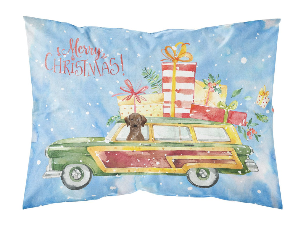 Merry Christmas Chocolate Labrador Retriever Standard Pillowcase Lightweight Super Soft Easy Care Decorative Artwork Pillowcase, Standard