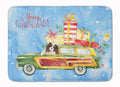 Merry Christmas Tricolor Cavalier Spaniel Memory Foam Kitchen Mat Machine Washable Anti-Fatigue Cushion Comfort Bath or Kitchen Rug