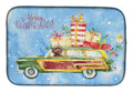 Merry Christmas Brown Cockapoo Dish Drying Mat Absorbent Dish Drying Mat Pad for Kitchen Counter Dish Drainer Mat for Countertop, 14 x 21", Multicolor