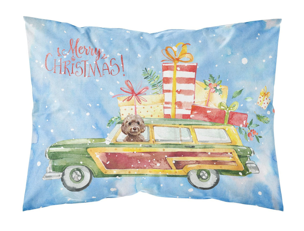 Merry Christmas Brown Cockapoo Standard Pillowcase Lightweight Super Soft Easy Care Decorative Artwork Pillowcase, Standard