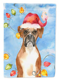 Christmas Lights Boxer House Flag 28x40 Porch Sleeve Pole Decorative Outside Yard Banner Artwork Wall Hanging, Polyester
