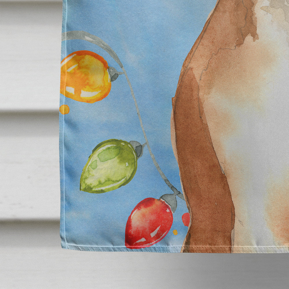 Christmas Lights Boxer House Flag 28x40 Porch Sleeve Pole Decorative Outside Yard Banner Artwork Wall Hanging, Polyester