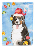 Christmas Lights Bernese Mountain Dog House Flag 28x40 Porch Sleeve Pole Decorative Outside Yard Banner Artwork Wall Hanging, Polyester
