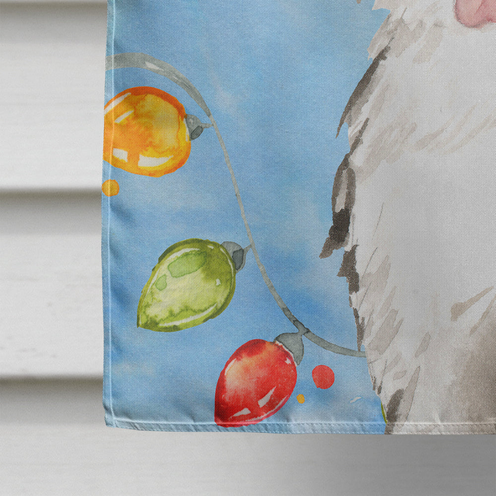 Christmas Lights Bernese Mountain Dog House Flag 28x40 Porch Sleeve Pole Decorative Outside Yard Banner Artwork Wall Hanging, Polyester