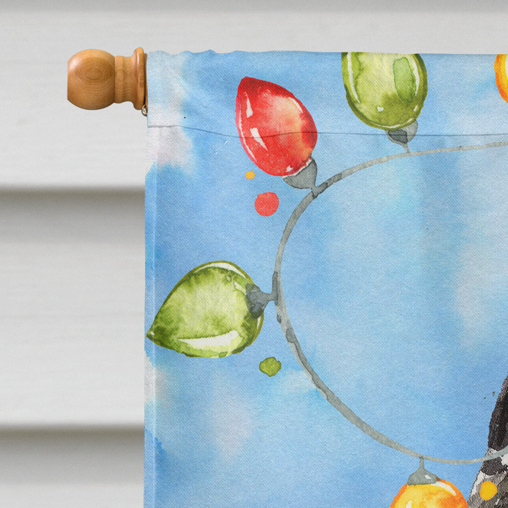 Christmas Lights Bouvier des Flandres House Flag 28x40 Porch Sleeve Pole Decorative Outside Yard Banner Artwork Wall Hanging, Polyester