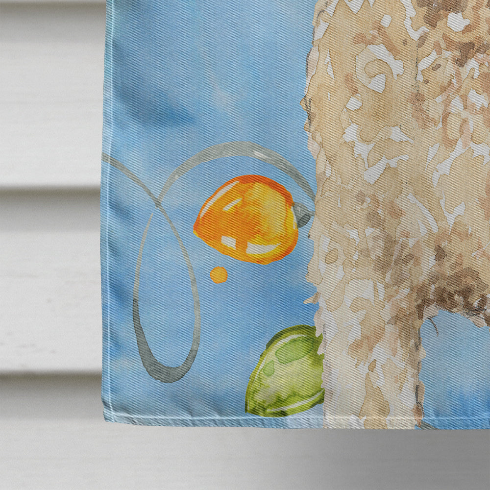 Christmas Lights Goldendoodle House Flag 28x40 Porch Sleeve Pole Decorative Outside Yard Banner Artwork Wall Hanging, Polyester