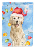 Christmas Lights Golden Retriever House Flag 28x40 Porch Sleeve Pole Decorative Outside Yard Banner Artwork Wall Hanging, Polyester