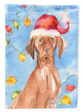 Christmas Lights Vizsla House Flag 28x40 Porch Sleeve Pole Decorative Outside Yard Banner Artwork Wall Hanging, Polyester