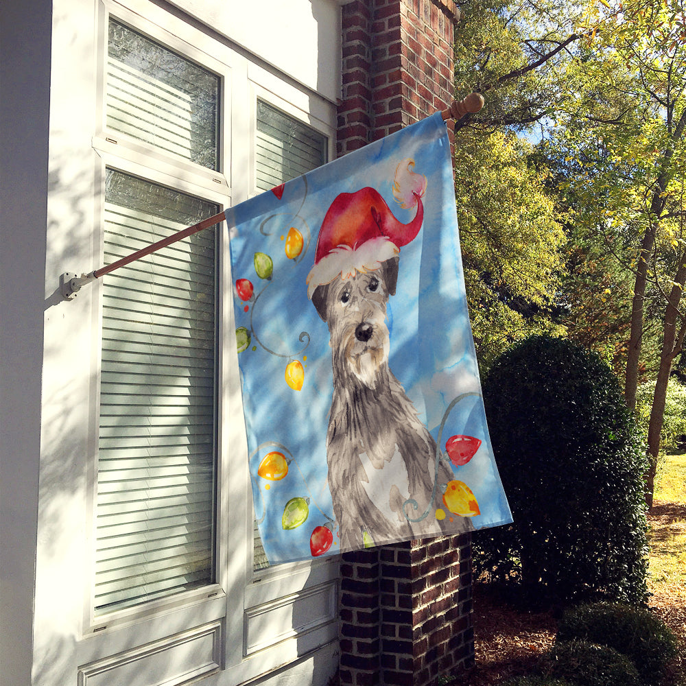 Christmas Lights Irish Wolfhound House Flag 28x40 Porch Sleeve Pole Decorative Outside Yard Banner Artwork Wall Hanging, Polyester