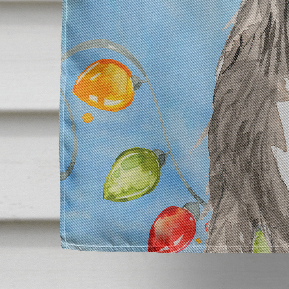Christmas Lights Irish Wolfhound House Flag 28x40 Porch Sleeve Pole Decorative Outside Yard Banner Artwork Wall Hanging, Polyester