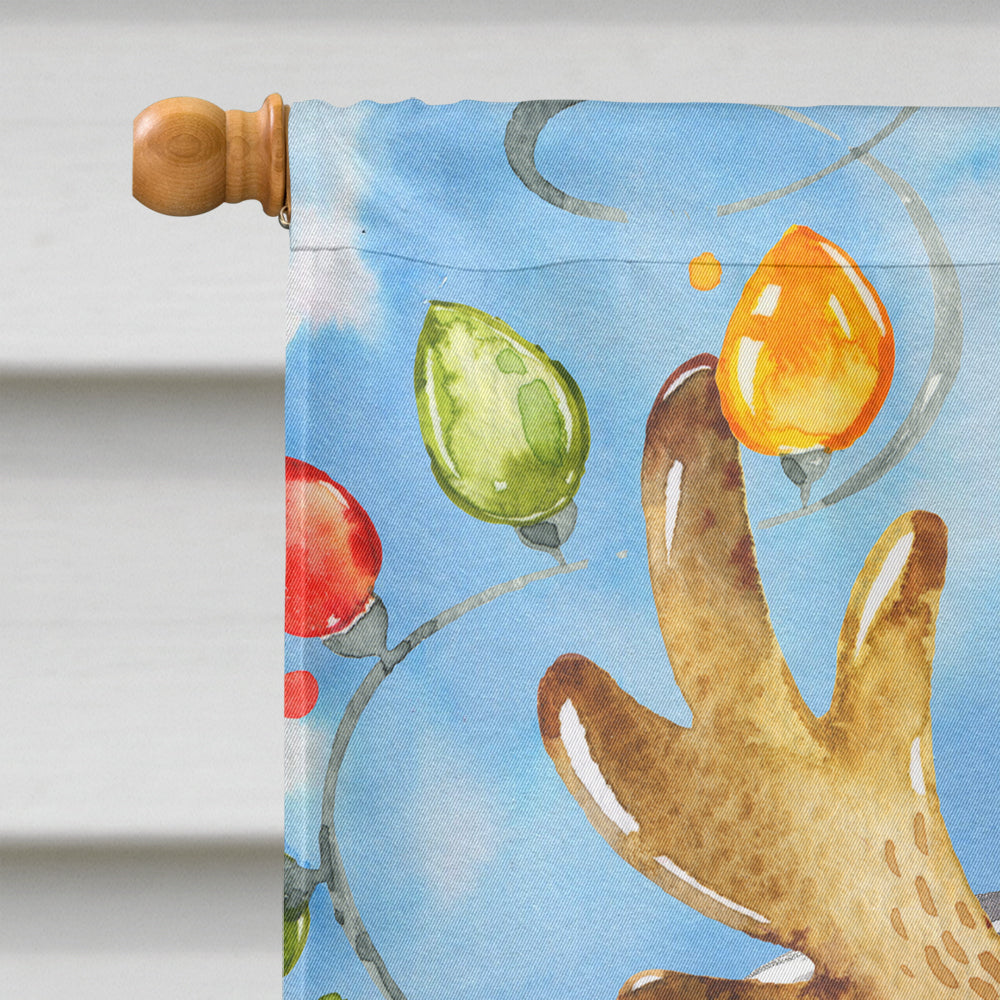 Christmas Lights Schnauzer House Flag 28x40 Porch Sleeve Pole Decorative Outside Yard Banner Artwork Wall Hanging, Polyester