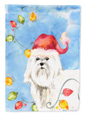 Christmas Lights Maltese House Flag 28x40 Porch Sleeve Pole Decorative Outside Yard Banner Artwork Wall Hanging, Polyester