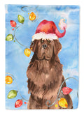 Christmas Lights Newfoundland House Flag 28x40 Porch Sleeve Pole Decorative Outside Yard Banner Artwork Wall Hanging, Polyester
