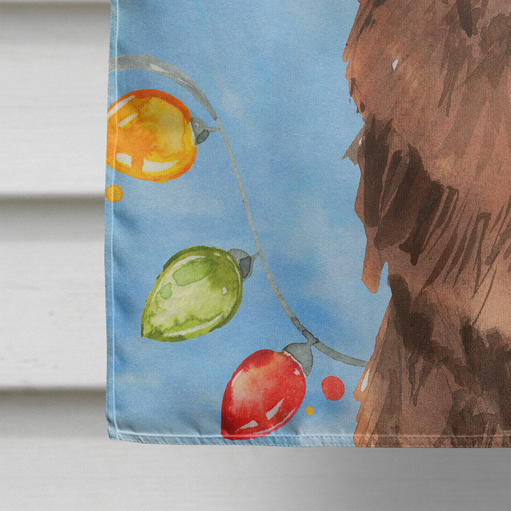Christmas Lights Newfoundland House Flag 28x40 Porch Sleeve Pole Decorative Outside Yard Banner Artwork Wall Hanging, Polyester