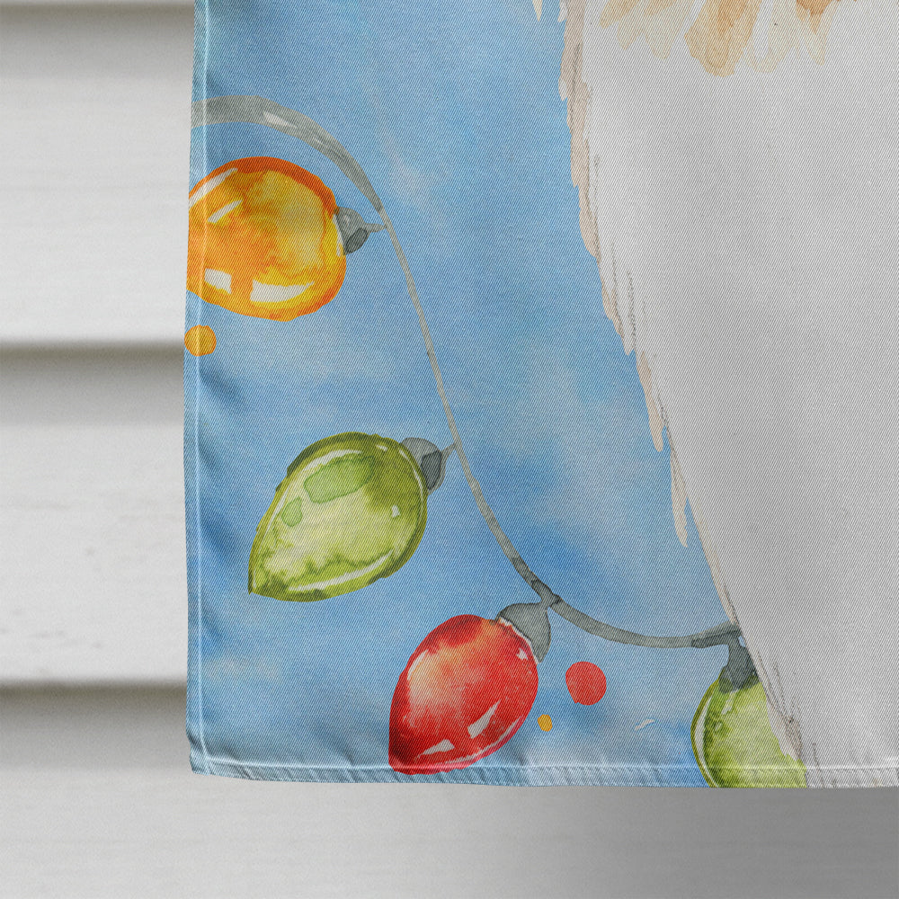 Christmas Lights Collie House Flag 28x40 Porch Sleeve Pole Decorative Outside Yard Banner Artwork Wall Hanging, Polyester