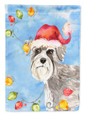 Christmas Lights Schnauzer #2 House Flag 28x40 Porch Sleeve Pole Decorative Outside Yard Banner Artwork Wall Hanging, Polyester