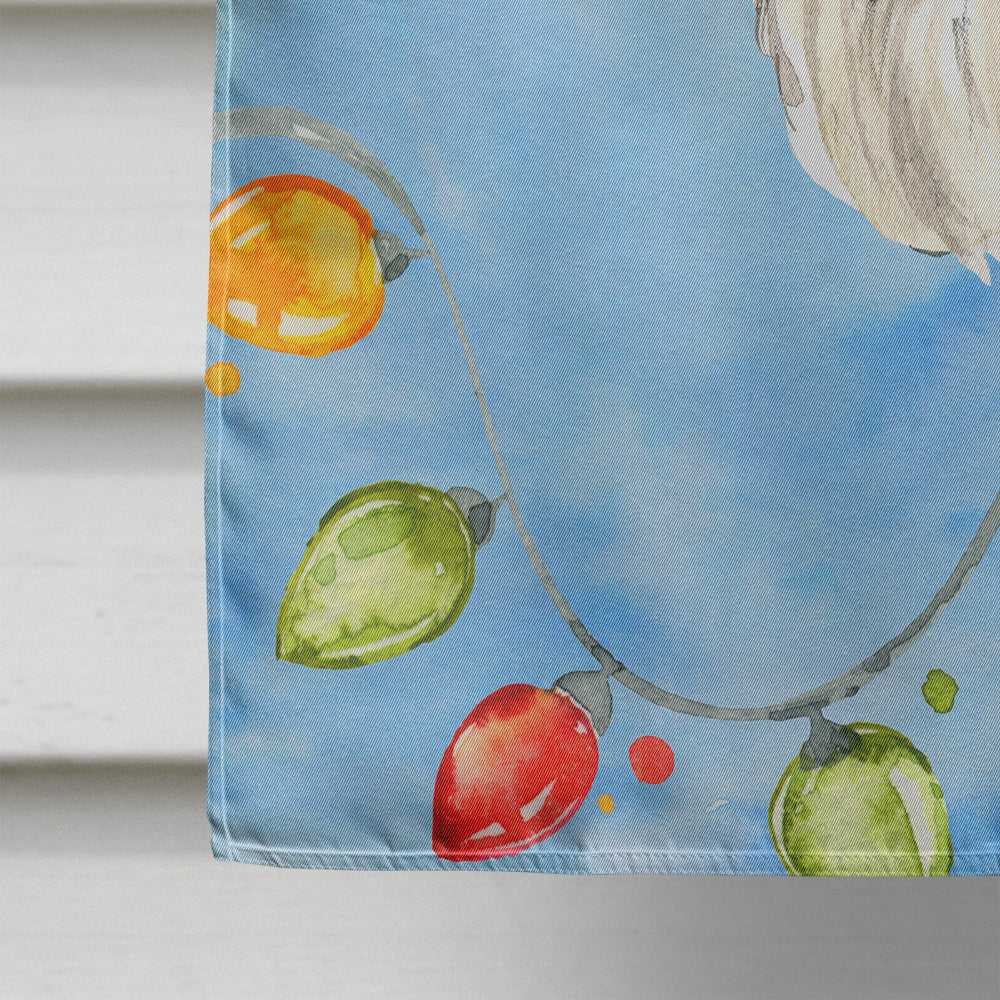 Christmas Lights Schnauzer #2 House Flag 28x40 Porch Sleeve Pole Decorative Outside Yard Banner Artwork Wall Hanging, Polyester
