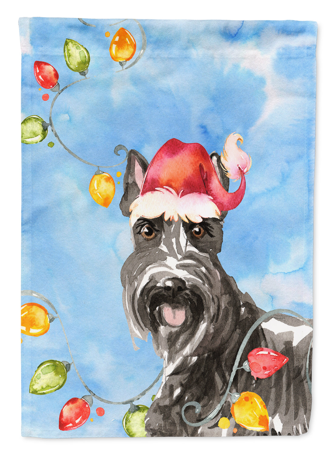Christmas Lights Scottish Terrier House Flag 28x40 Porch Sleeve Pole Decorative Outside Yard Banner Artwork Wall Hanging, Polyester
