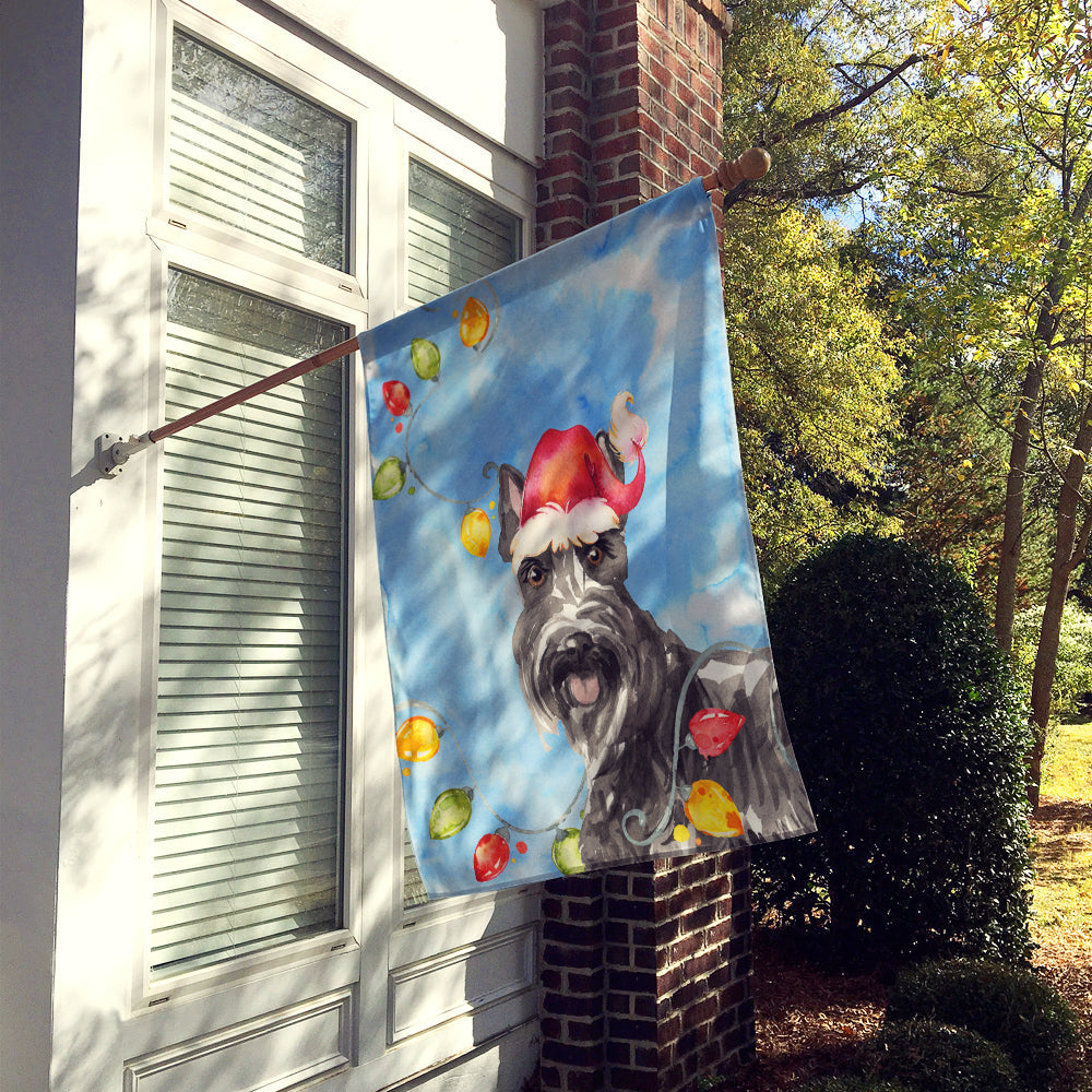 Christmas Lights Scottish Terrier House Flag 28x40 Porch Sleeve Pole Decorative Outside Yard Banner Artwork Wall Hanging, Polyester