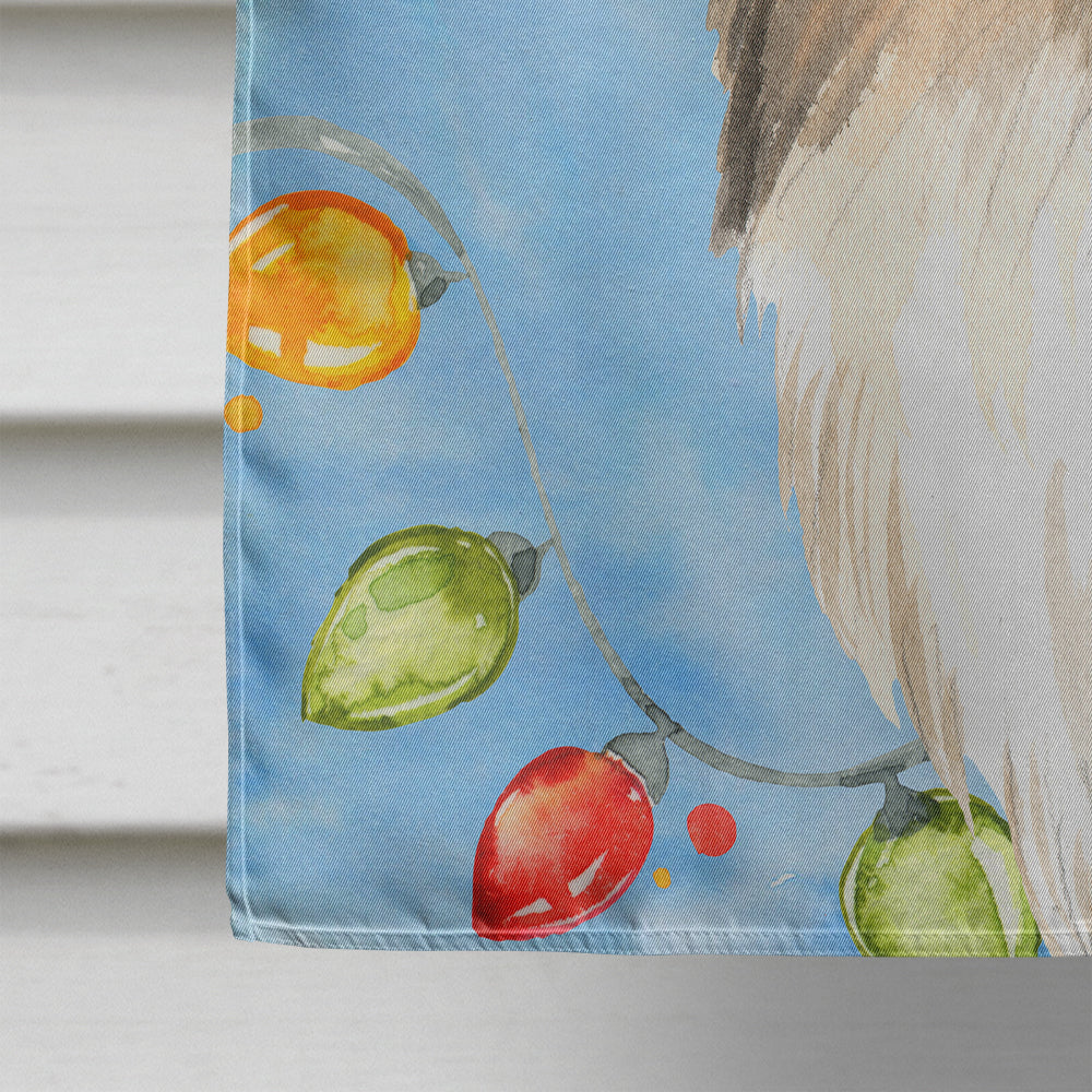 Christmas Lights Sheltie House Flag 28x40 Porch Sleeve Pole Decorative Outside Yard Banner Artwork Wall Hanging, Polyester