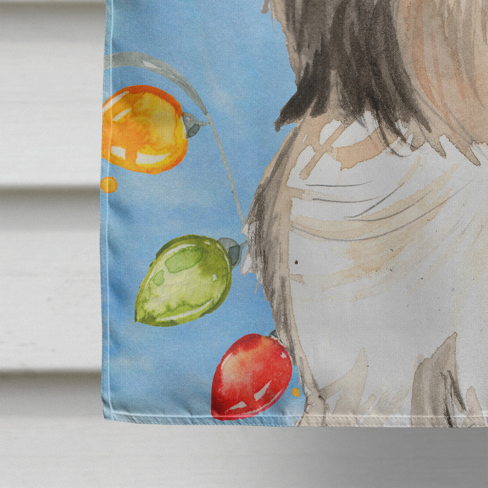 Christmas Lights Shih Tzu House Flag 28x40 Porch Sleeve Pole Decorative Outside Yard Banner Artwork Wall Hanging, Polyester