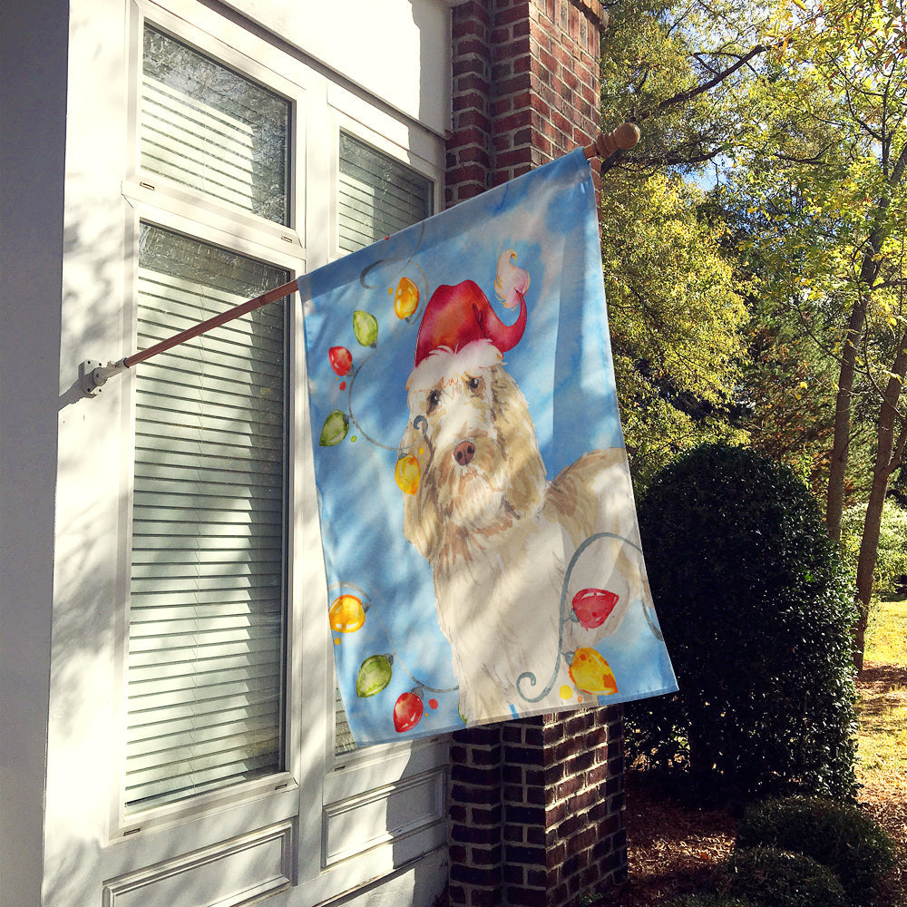Christmas Lights Spinone Italiano House Flag 28x40 Porch Sleeve Pole Decorative Outside Yard Banner Artwork Wall Hanging, Polyester