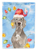 Christmas Lights Weimaraner House Flag 28x40 Porch Sleeve Pole Decorative Outside Yard Banner Artwork Wall Hanging, Polyester
