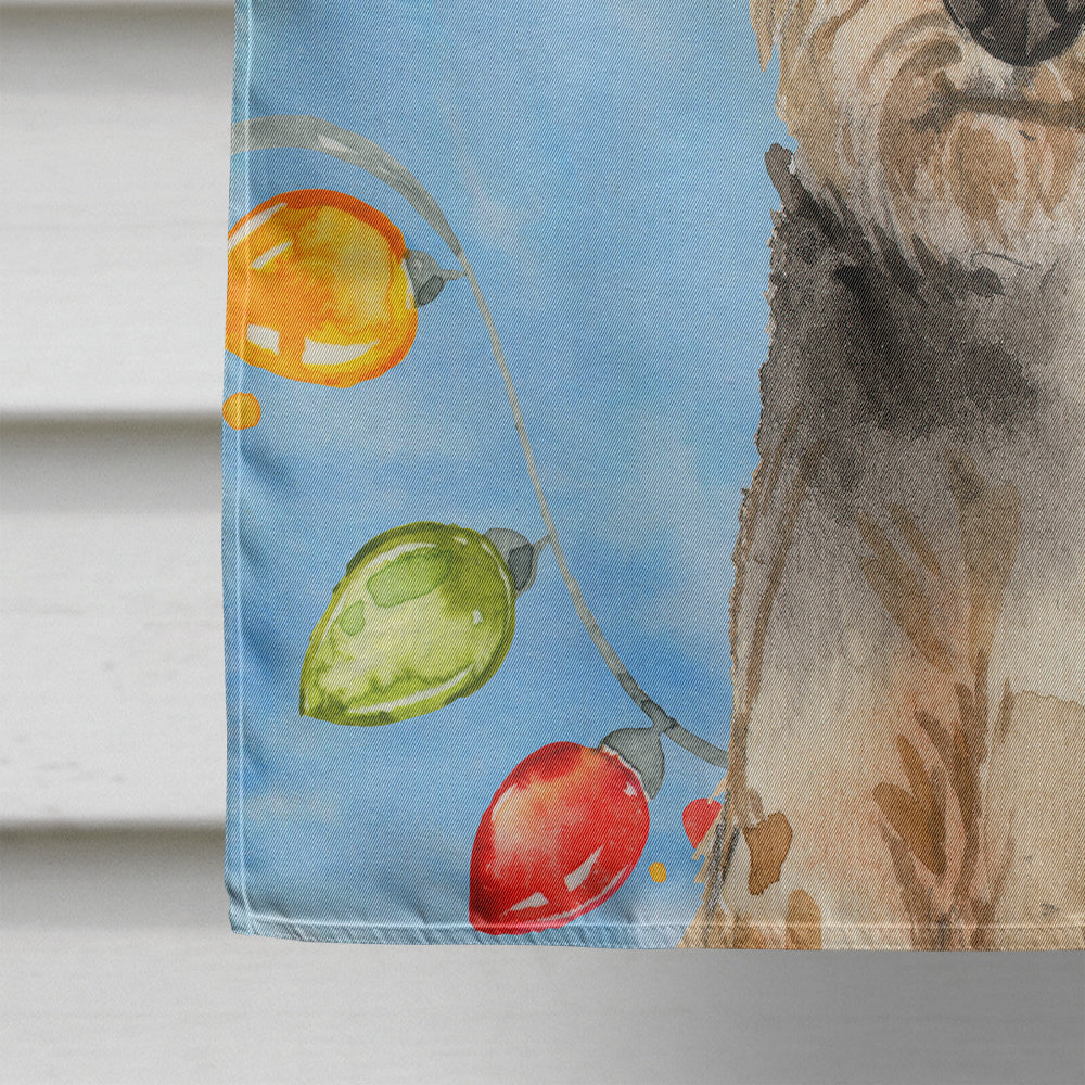 Christmas Lights Welsh Terrier House Flag 28x40 Porch Sleeve Pole Decorative Outside Yard Banner Artwork Wall Hanging, Polyester