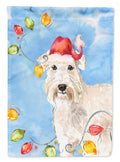 Christmas Lights Wheaten Terrier House Flag 28x40 Porch Sleeve Pole Decorative Outside Yard Banner Artwork Wall Hanging, Polyester