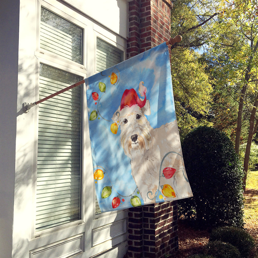 Christmas Lights Wheaten Terrier House Flag 28x40 Porch Sleeve Pole Decorative Outside Yard Banner Artwork Wall Hanging, Polyester