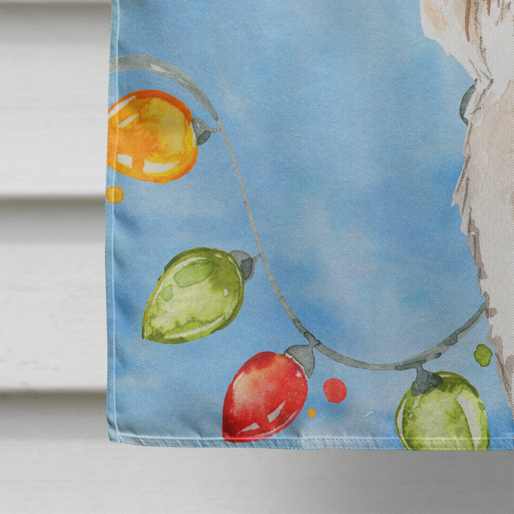 Christmas Lights Wheaten Terrier House Flag 28x40 Porch Sleeve Pole Decorative Outside Yard Banner Artwork Wall Hanging, Polyester