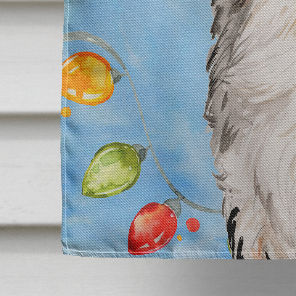 Christmas Lights Australian Shepherd House Flag 28x40 Porch Sleeve Pole Decorative Outside Yard Banner Artwork Wall Hanging, Polyester