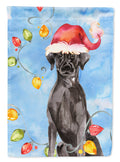 Christmas Lights Black Labrador Retriever House Flag 28x40 Porch Sleeve Pole Decorative Outside Yard Banner Artwork Wall Hanging, Polyester
