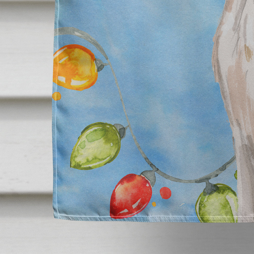 Christmas Lights Brittany Spaniel House Flag 28x40 Porch Sleeve Pole Decorative Outside Yard Banner Artwork Wall Hanging, Polyester