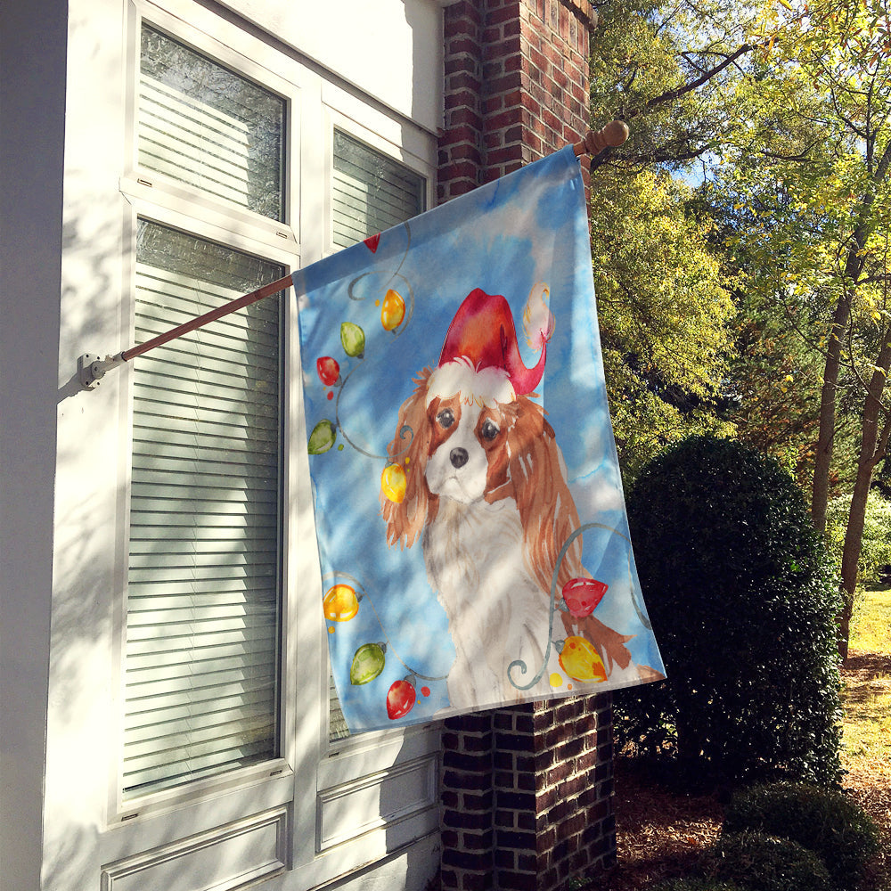 Christmas Lights Blenheim Cavalier Spaniel House Flag 28x40 Porch Sleeve Pole Decorative Outside Yard Banner Artwork Wall Hanging, Polyester